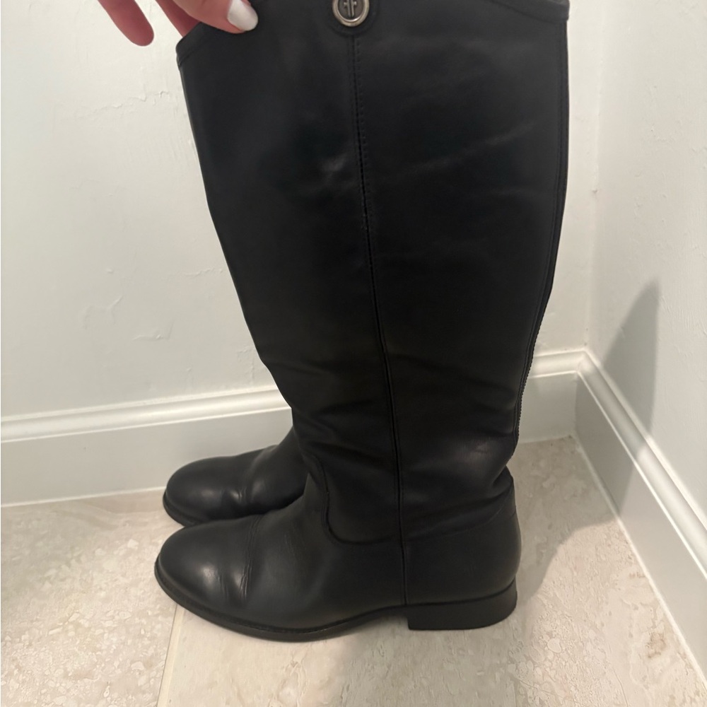 Black Leather Frye Boots